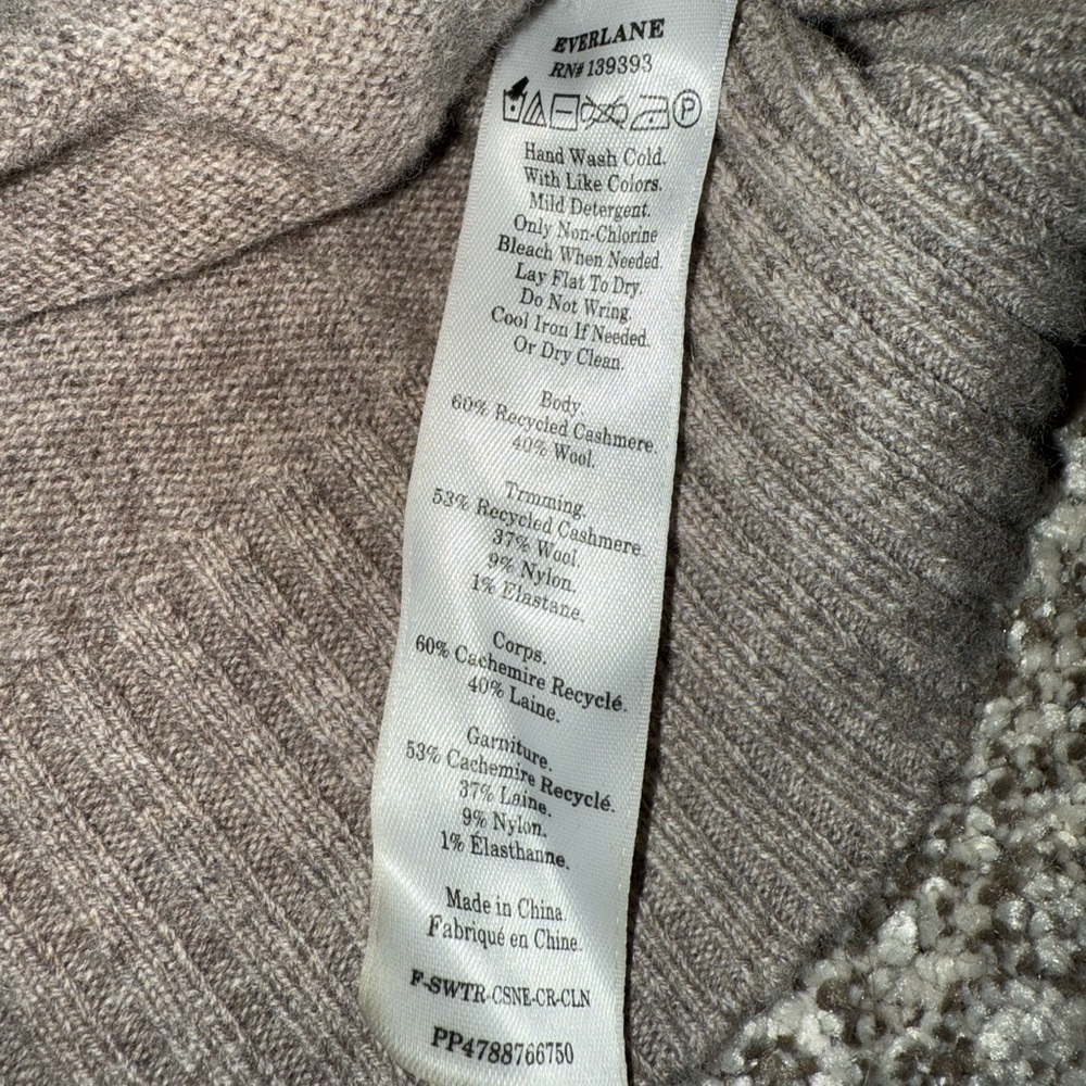 Everlane beige woman’s cashmere Crewneck Sweater - Picture 4 of 4